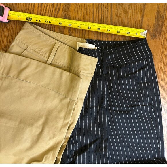 Choosy Two-Tone Womens Pants Khaki & Black Pinstripe Cargo - Picture 6 of 10